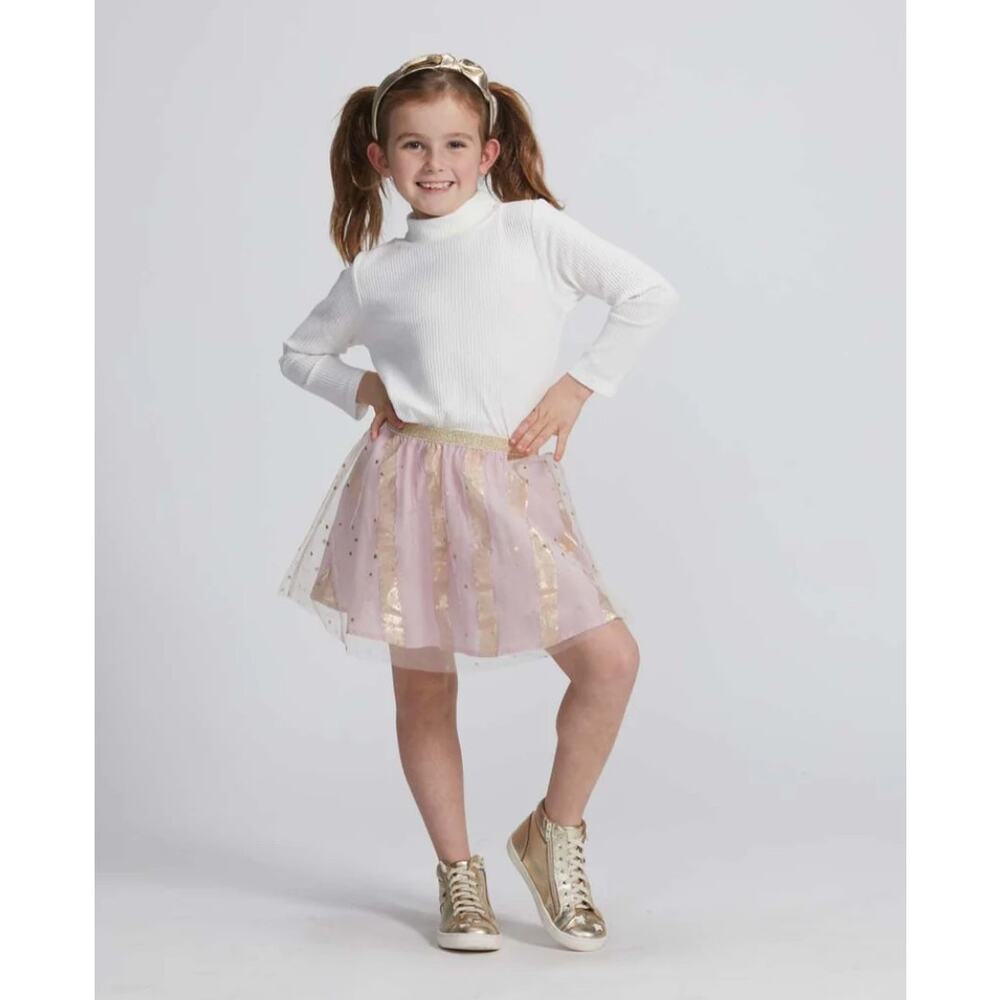 Bisby Tulle Circle Skirt in‎ Pink Metallic Stripe NWT size 10